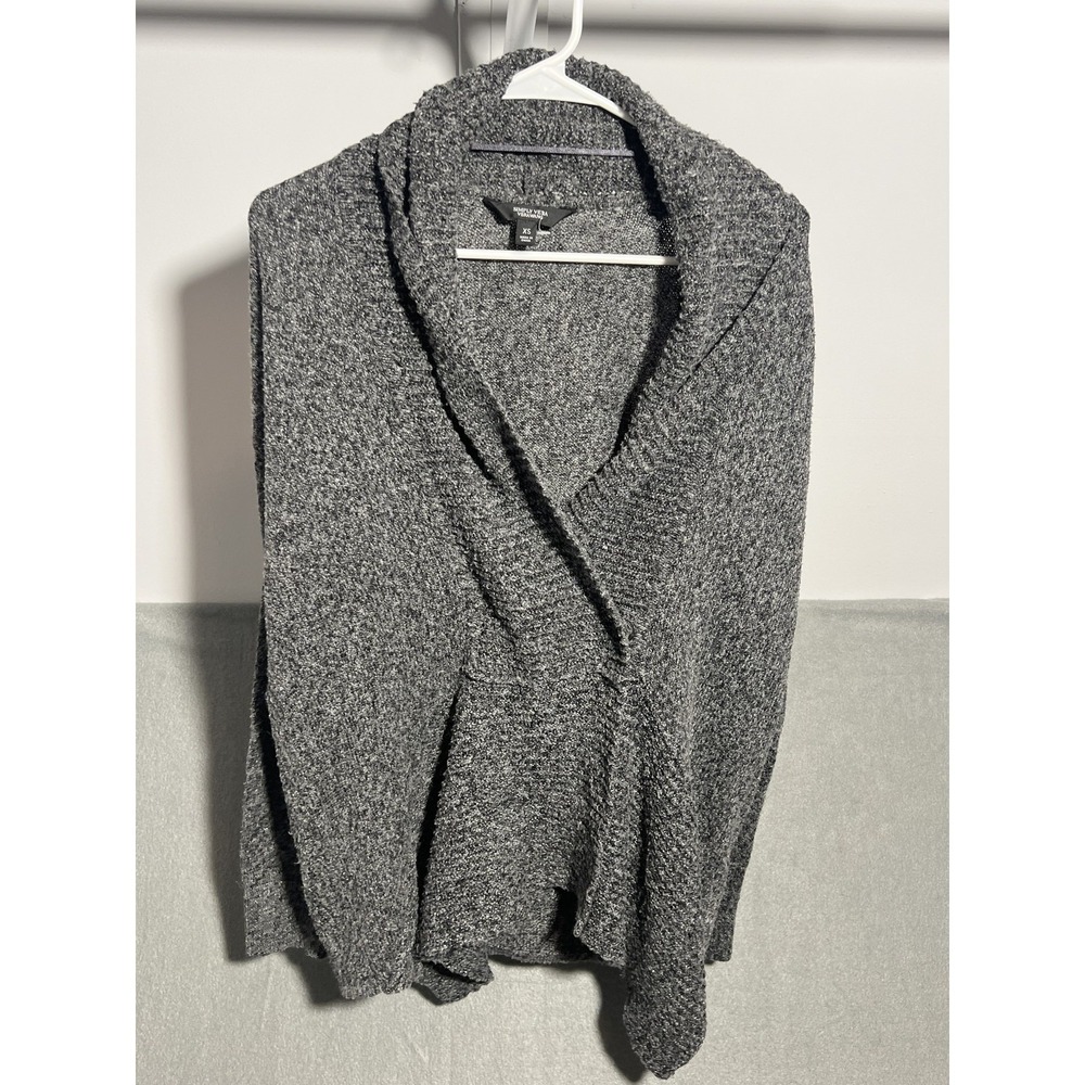 Simply Vera Vera Wang Women's XS Gray Heather Wrap Cardigan‎ Sweater Knit Long